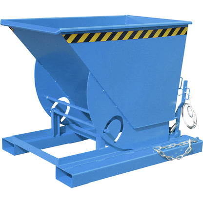 Compact tilting skip, capacity 0.75 m³, light blue.
