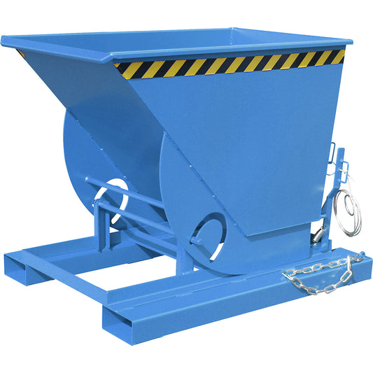 Compact tilting skip, capacity 0.75 m³, light blue.