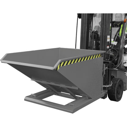 Tilting skip, extremely low overall height, without wheels, capacity 0.75 m³, mouse grey.