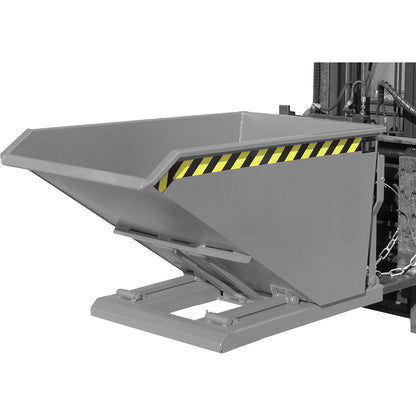 Tilting skip, extremely low overall height, without wheels, capacity 0.5 m³, mouse grey.