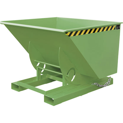Compact tilting skip, capacity 1 m³, reseda green.