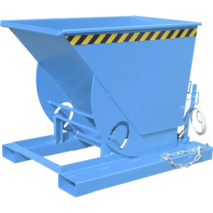 Compact tilting skip, capacity 0.5 m³, light blue.