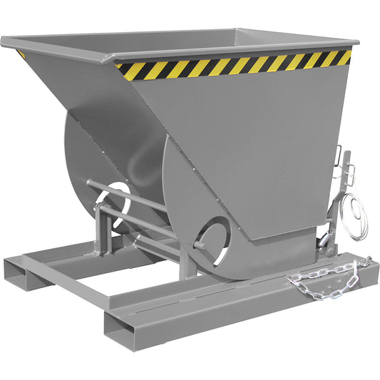 Compact tilting skip, capacity 0.5 m³, mouse grey.
