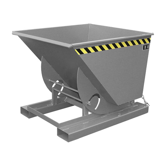 Compact tilting skip, capacity 0.75 m³, mouse grey.