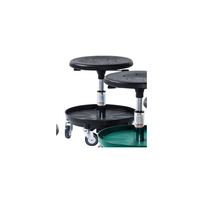 Liam workshop stool, height adjustable 370 - 500 mm, black.