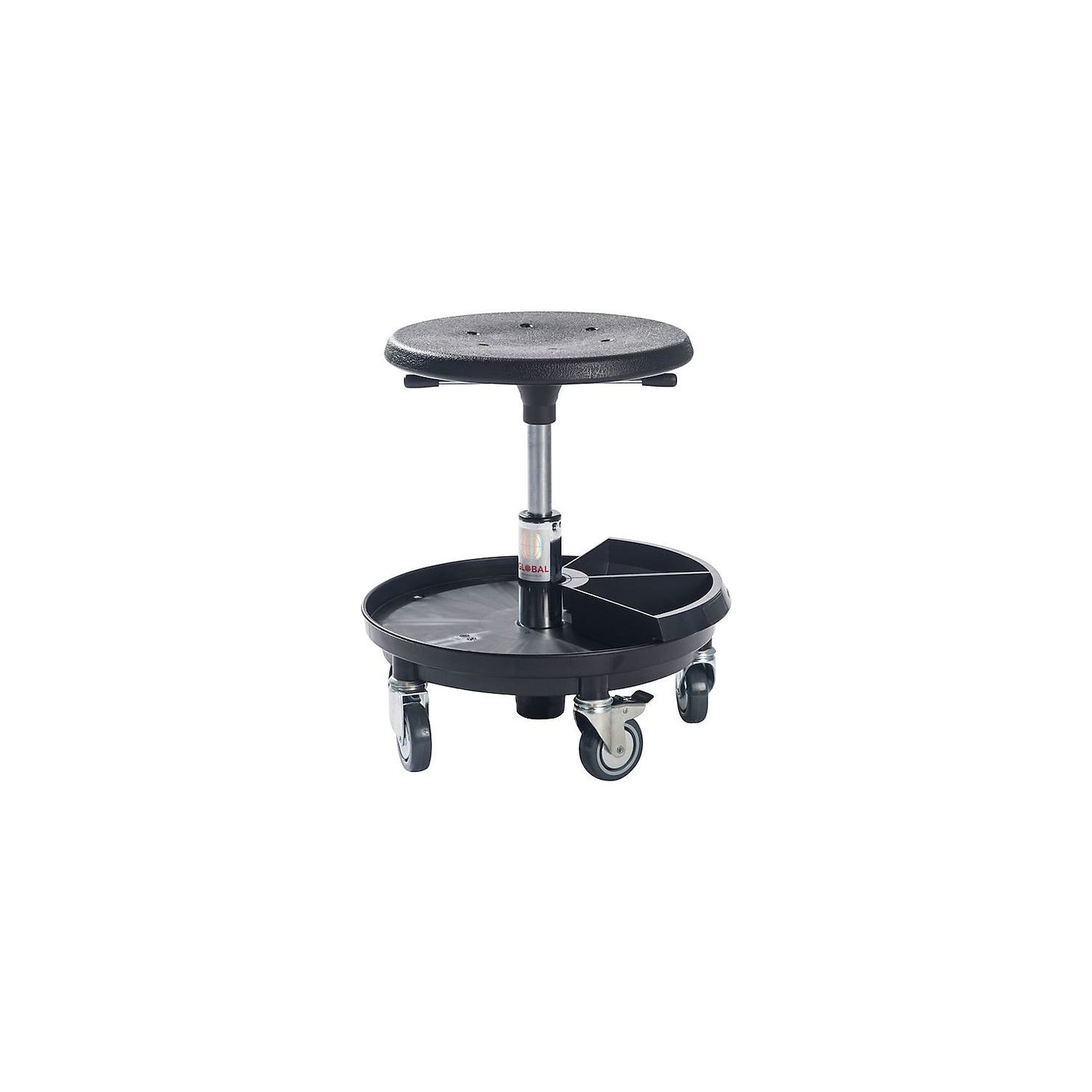Liam workshop stool, height adjustable 370 - 500 mm, black.