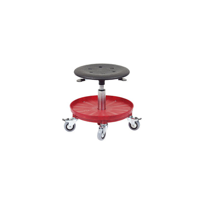Workshop stool, height adjustable 370 - 500 mm, red.