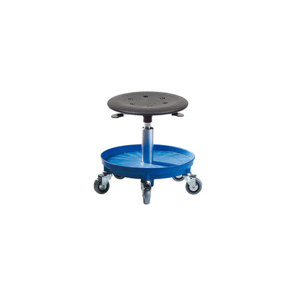Liam workshop stool, height adjustable 370 - 500 mm, blue.