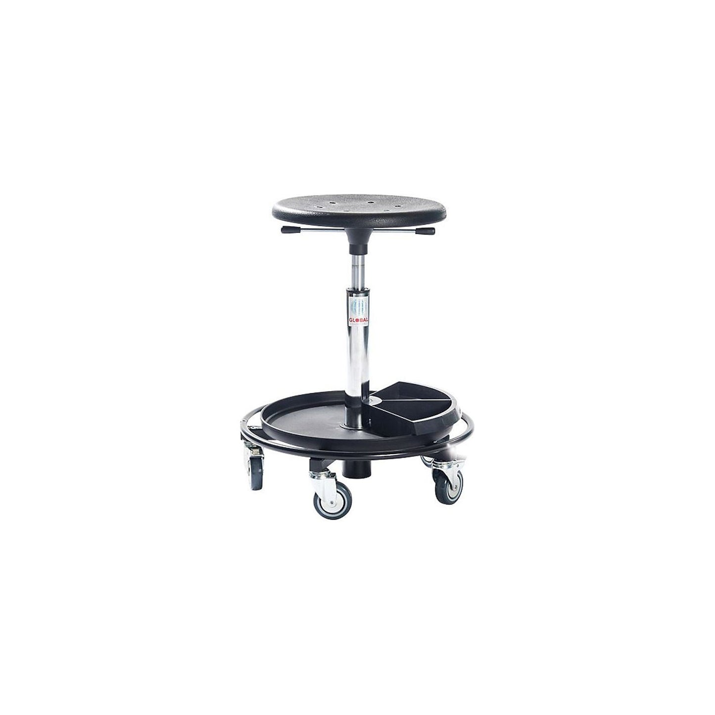 Liam workshop stool, height adjustable 550 - 810 mm, black.