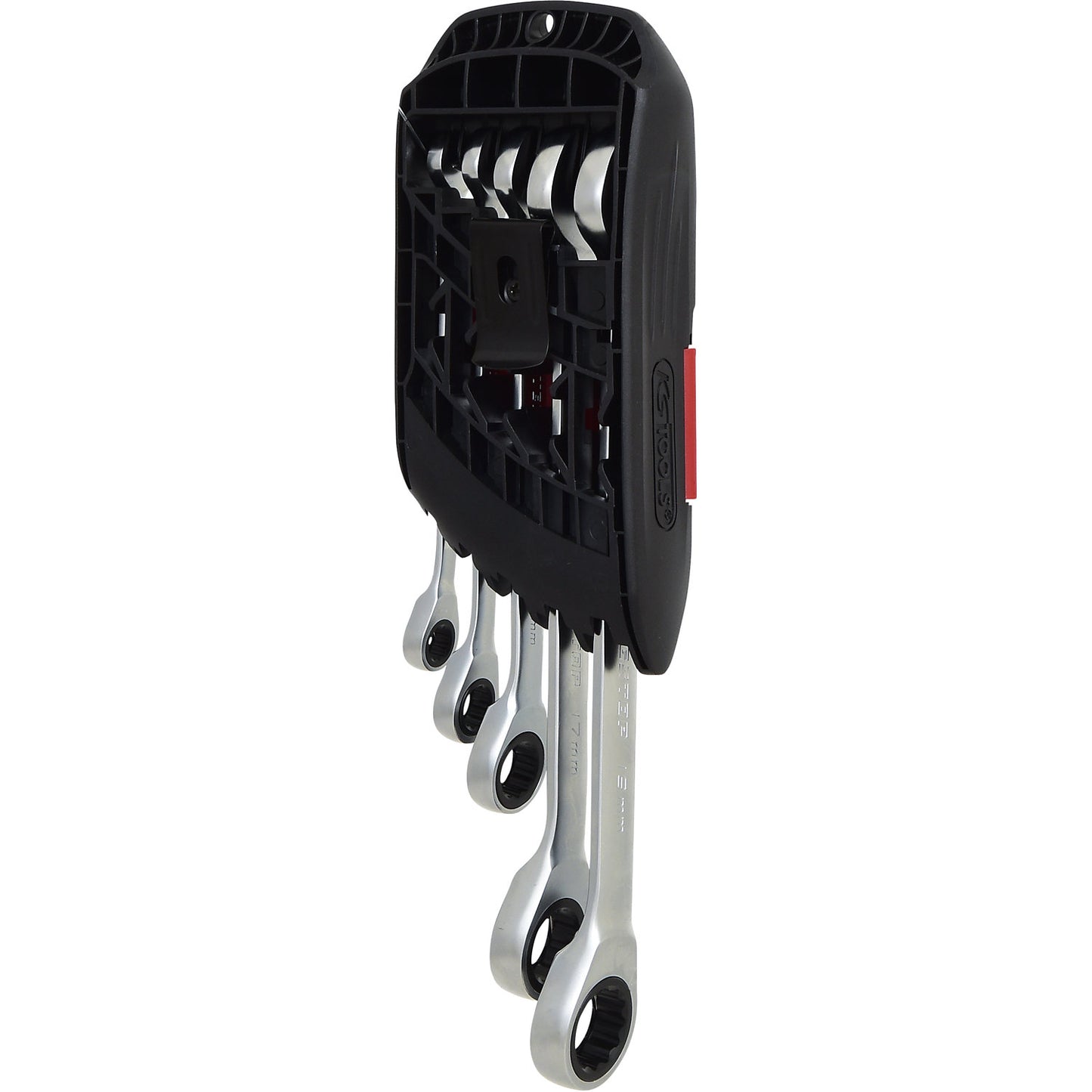 GEARplus® RINGSTOP ratcheting spanner set, offset, flank traction, 5 parts.
