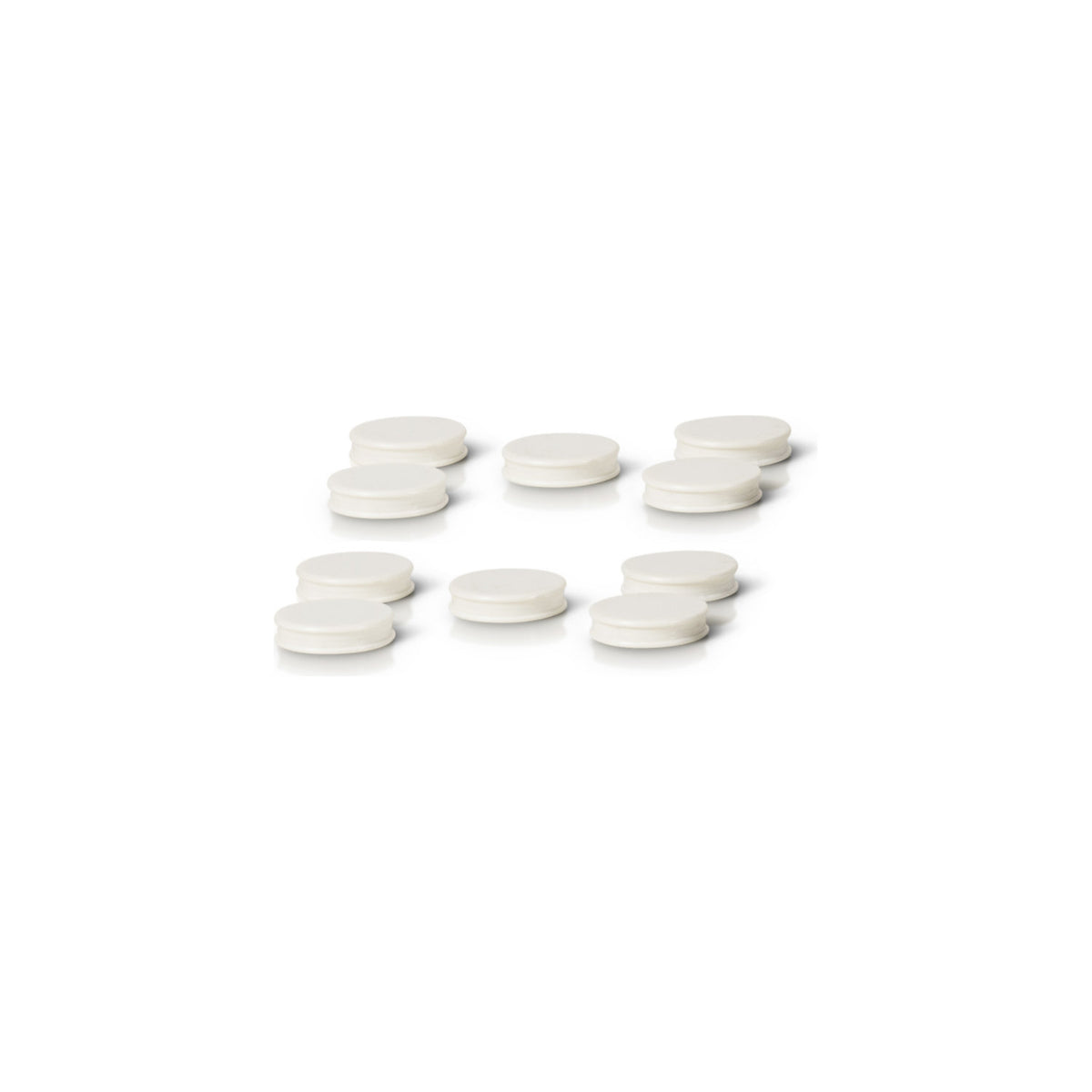 Magnet for glass boards/whiteboards, pack of 10, Ø 25 mm, white with plastic cap.