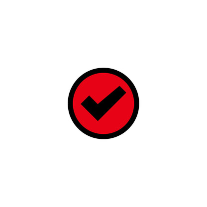 Magnetic CHECKMARK film, Ø 50 mm, pack of 20, green / red.