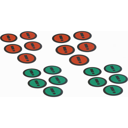 Magnetic ATTENTION film, Ø 50 mm, pack of 20, green / red.