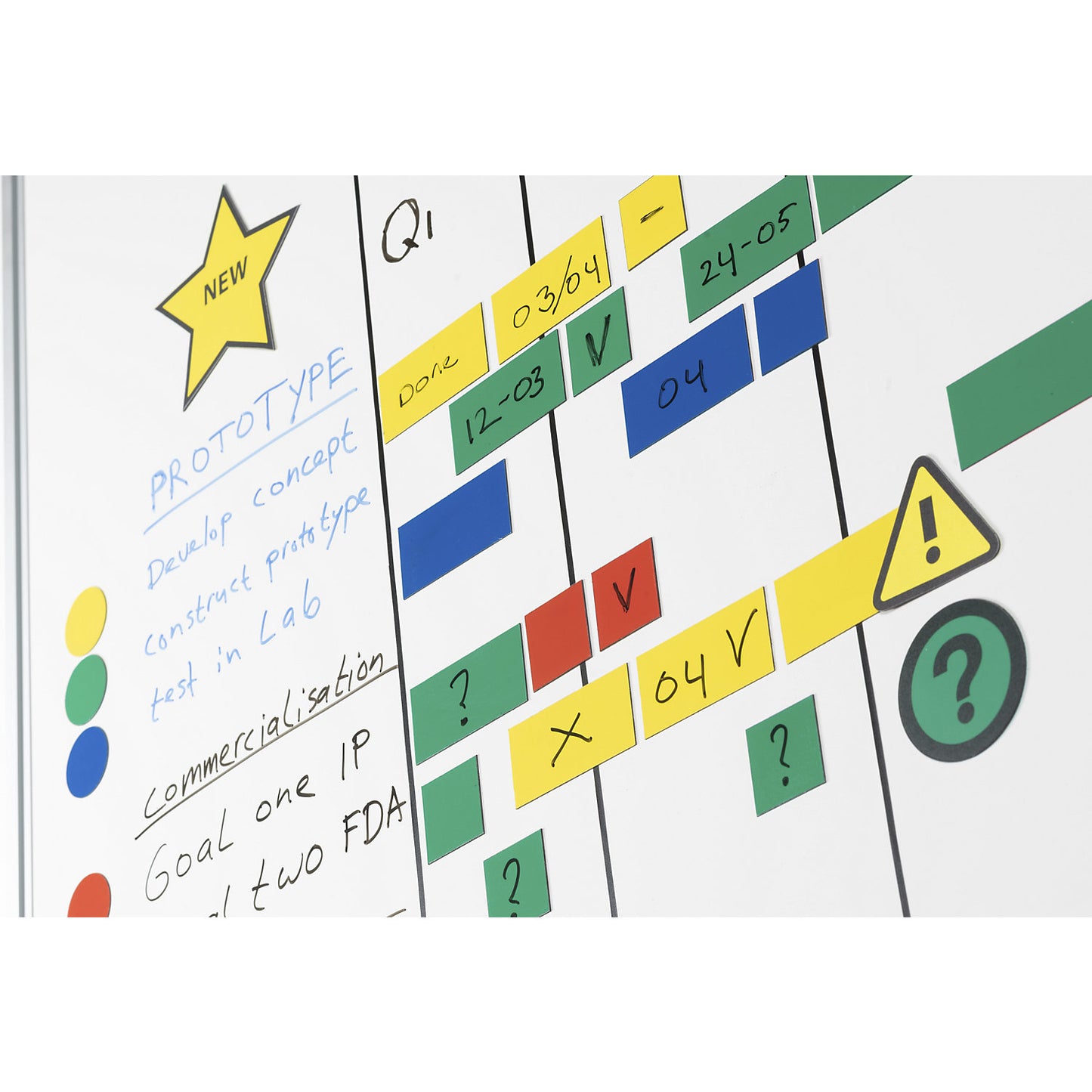 Magnetic ATTENTION symbol, HxW 35 x 40 mm, pack of 20, yellow / black.