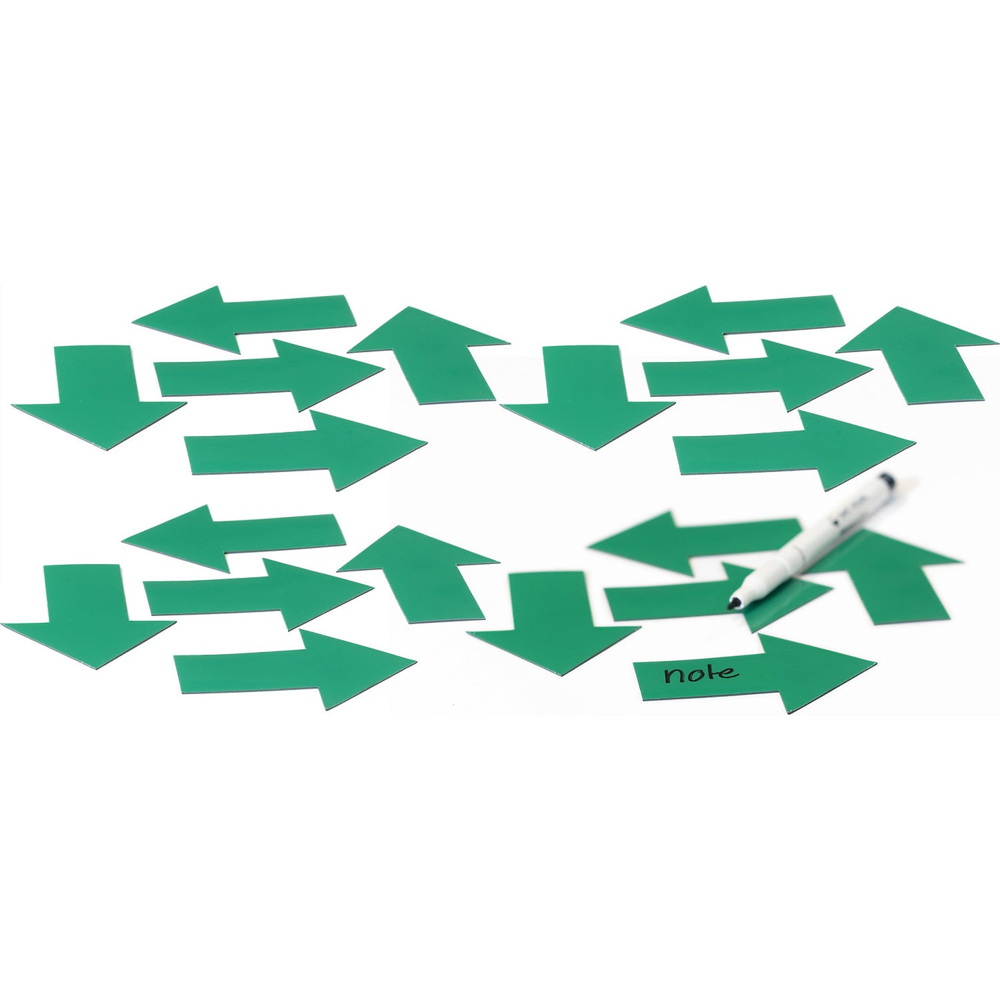 Magnetic ARROW symbol, LxW 80 x 60 mm, pack of 20, green.