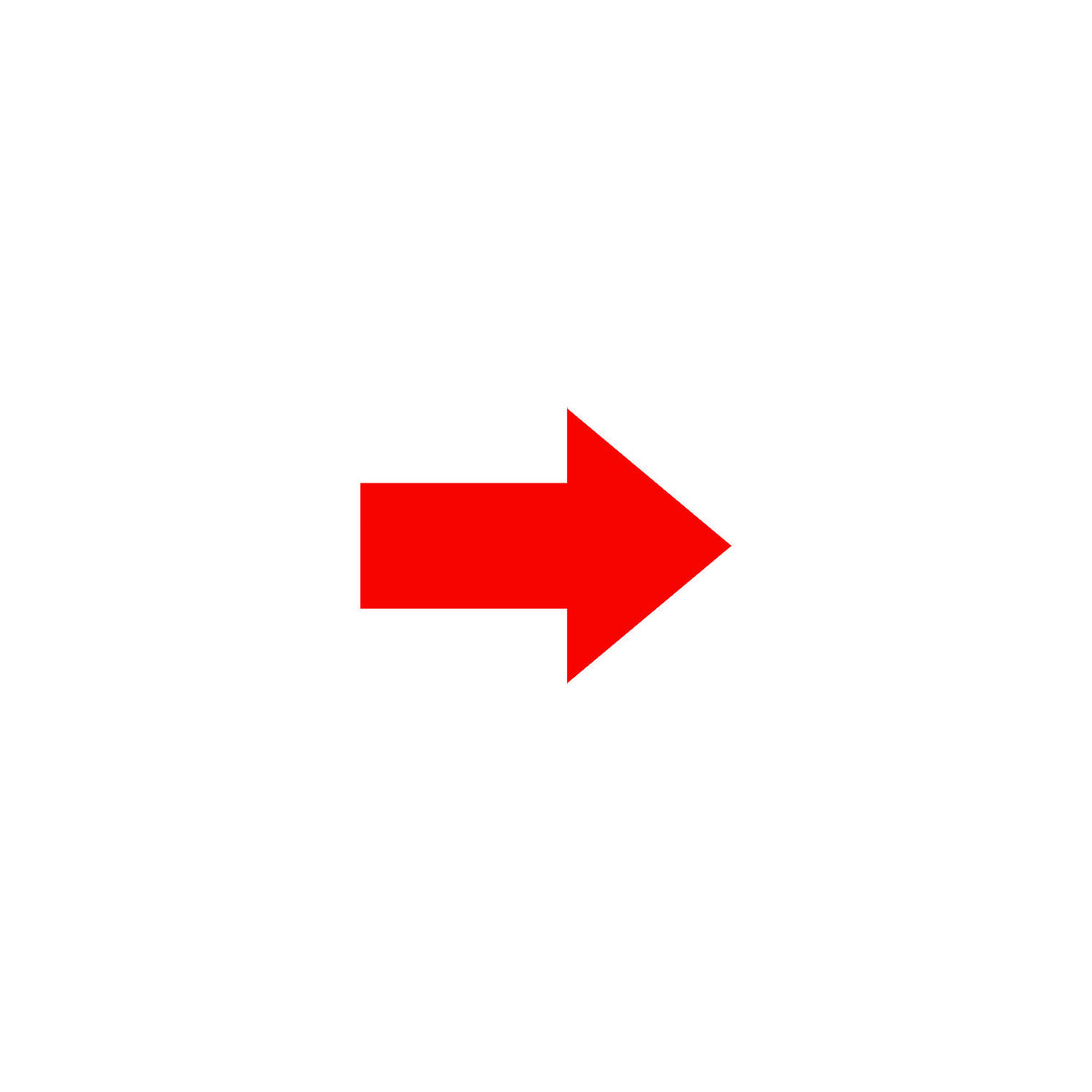 Magnetic ARROW symbol, LxW 80 x 60 mm, pack of 20, red.