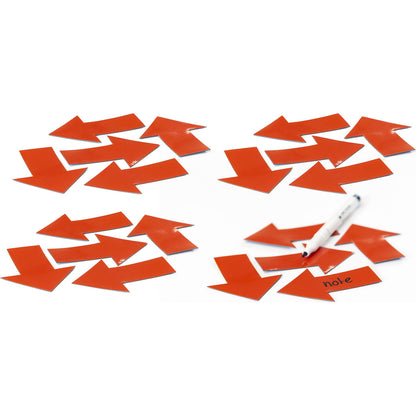 Magnetic ARROW symbol, LxW 80 x 60 mm, pack of 20, red.