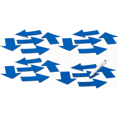 Magnetic ARROW symbol, LxW 80 x 60 mm, pack of 20, blue.