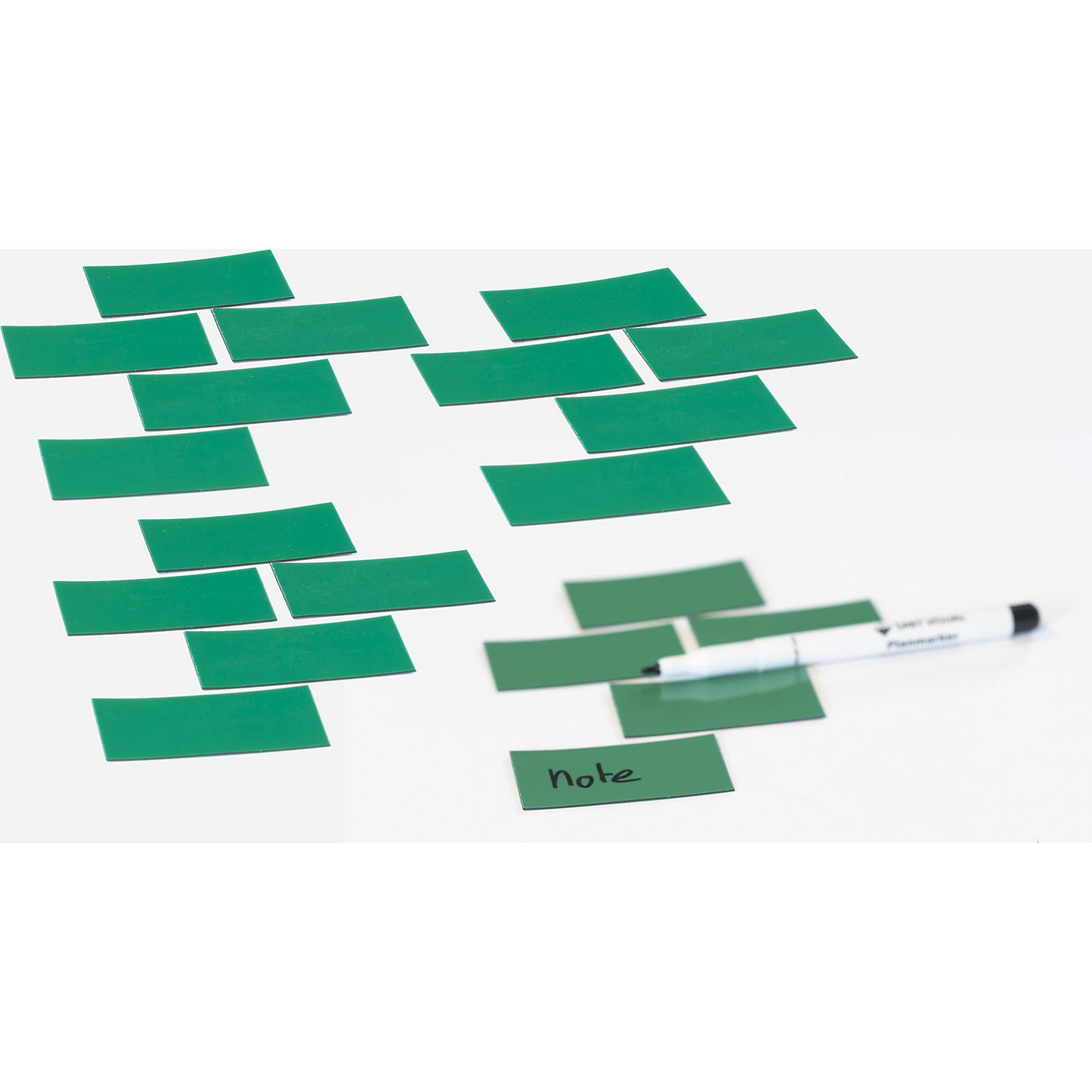 Magnetic RECTANGLE symbol, LxW 60 x 30 mm, pack of 20, green.