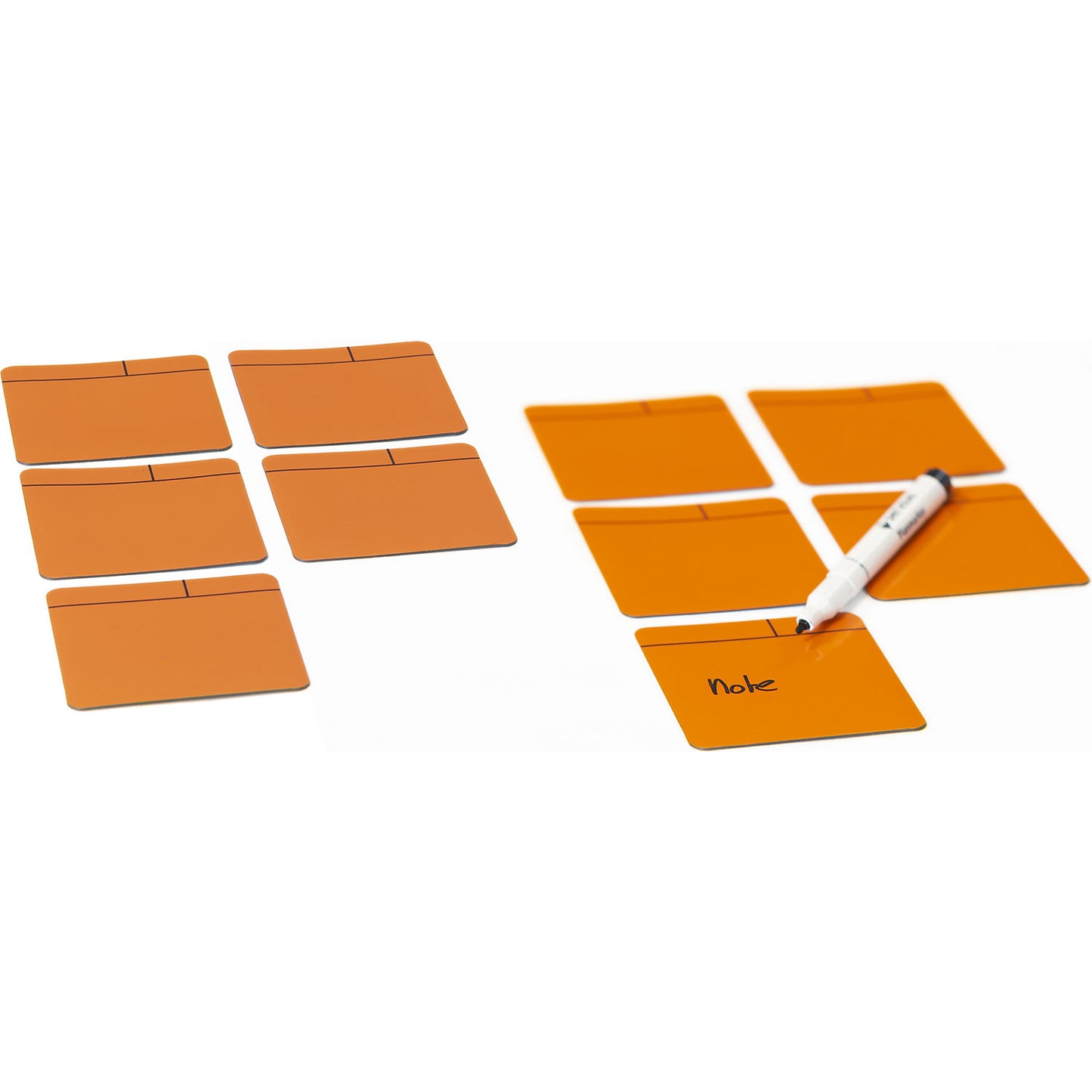 Post-it notes, magnetic, LxW 100 x 100 mm, pack of 10, orange.