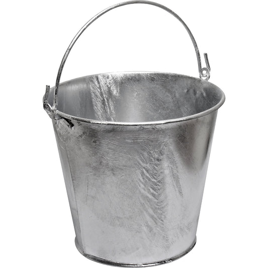 Steel bucket with carry handle, leak proof, capacity 5 l, without hoop iron base, height 215 mm.