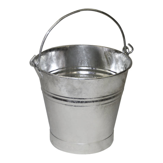 Steel bucket with carry handle, leak proof, capacity 11 l, with hoop iron base, height 325 mm.