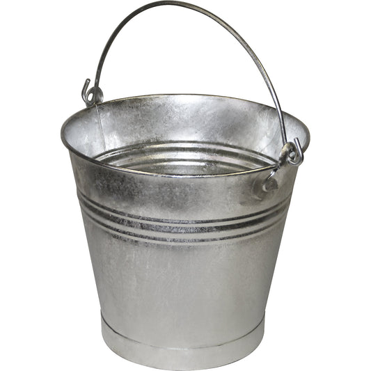 Steel bucket with carry handle, leak proof, capacity 20 l, with hoop iron base, height 350 mm.