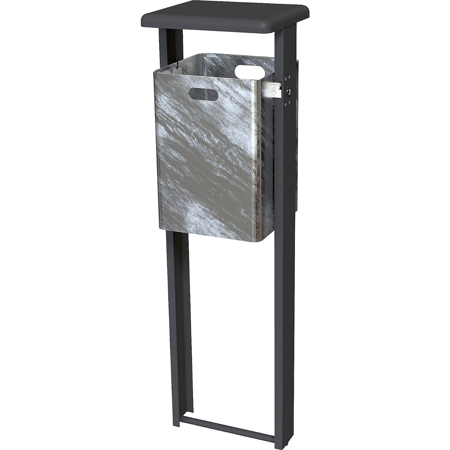 Waste collector for outdoor use, for concreting in, iron glimmer.