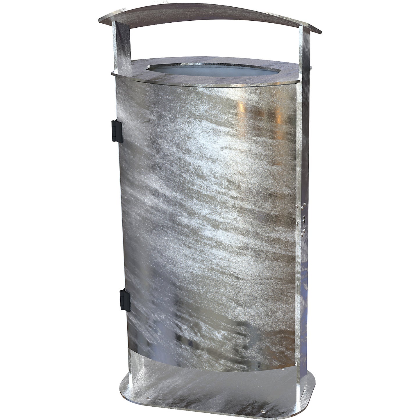 Outdoor waste collector, hot dip galvanised, capacity 70 l, without an ashtray, HxWxD 1000 x 475 x 340 mm.