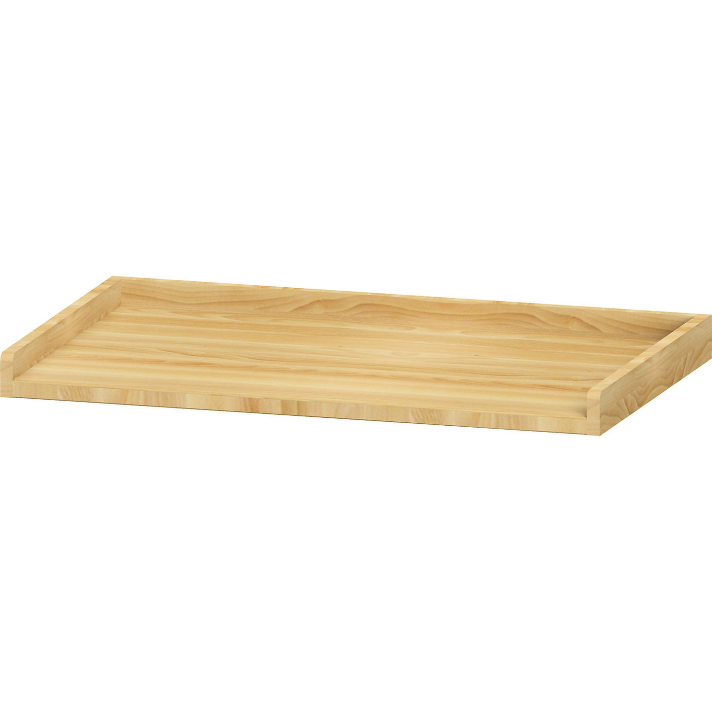 Storage tray next to add-on drawer unit, width x depth x height 700 x 430 x 20 mm, for carpenters' planing bench.