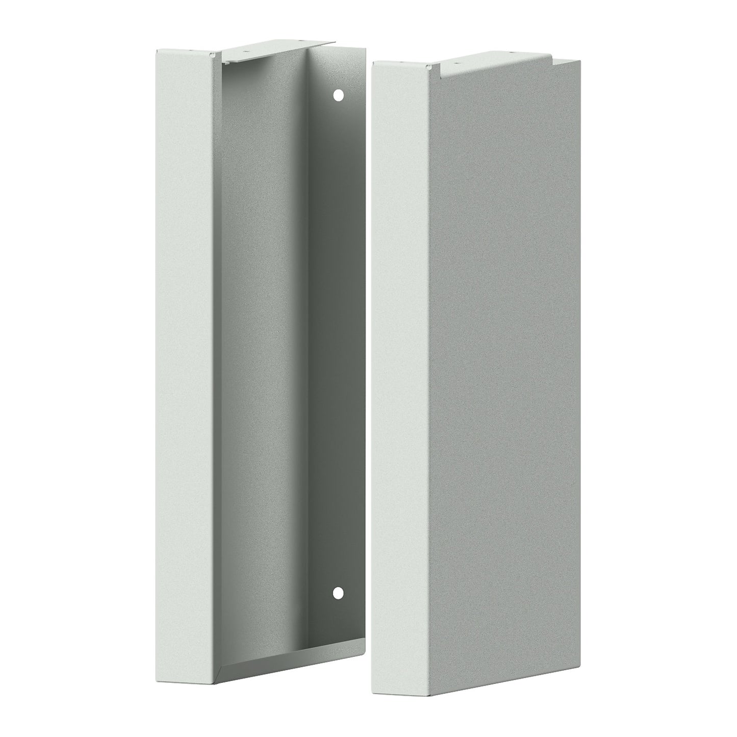 Side panel for electrically height adjustable LIFT work tables, WxDxH 265 x 55 x 515 mm, light grey.