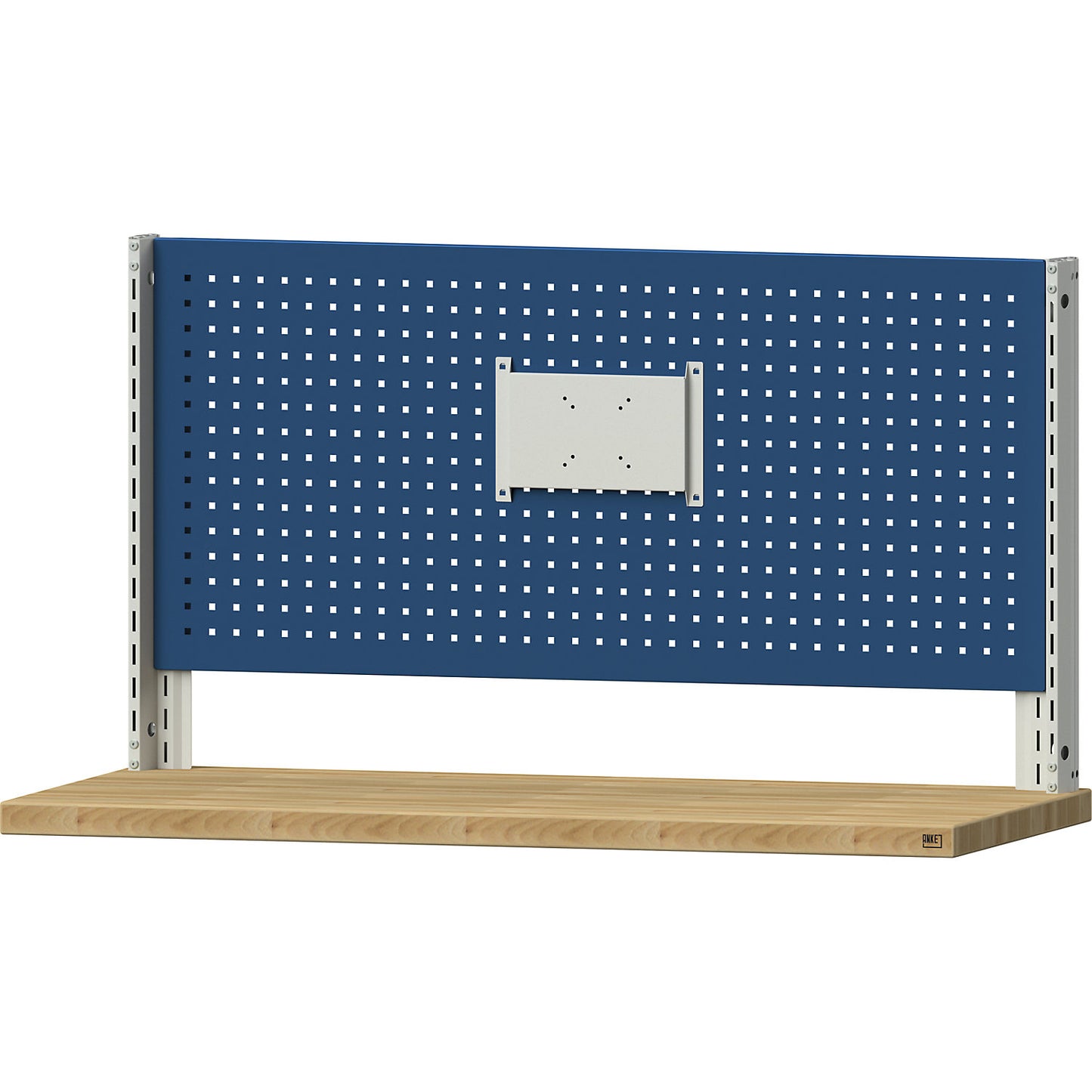 Monitor holder for electrically height adjustable LIFT work tables, perforated panel light grey, WxDxH 325 x 15 x 218 mm.