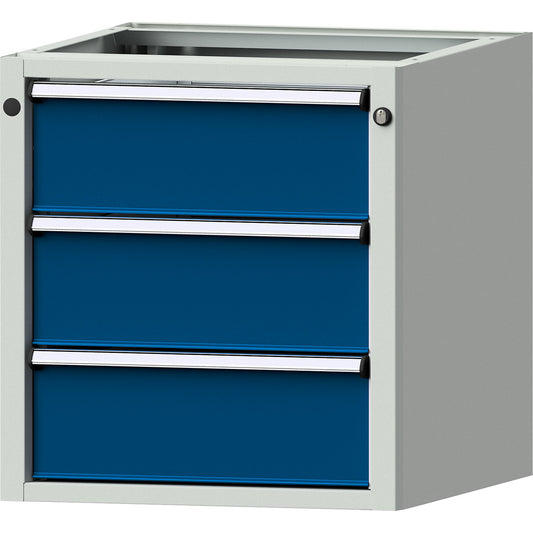 Add-on drawer unit for electrically height adjustable LIFT work tables, WxD 570 x 615 mm, height 600 mm, 3 drawers (180 mm high).