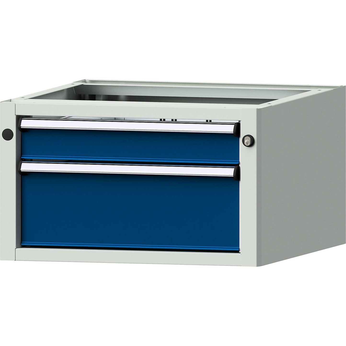 Add-on drawer unit for electrically height adjustable LIFT work tables, WxD 570 x 615 mm, height 330 mm, 2 drawers.
