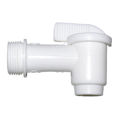 PE barrel tap, PE, G 3/4'' thread, pack of 5, white, knob.