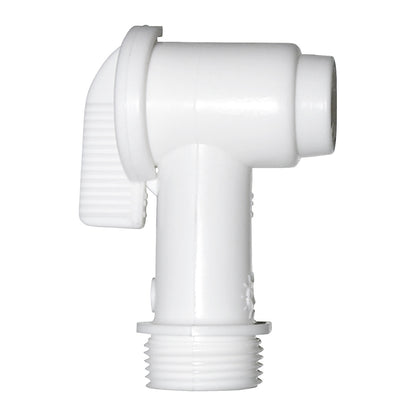 PE barrel tap, PE, G 3/4'' thread, pack of 5, white, knob.