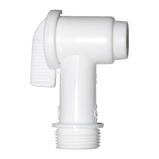 PE barrel tap, PE, G 3/4'' thread, pack of 5, white, knob.