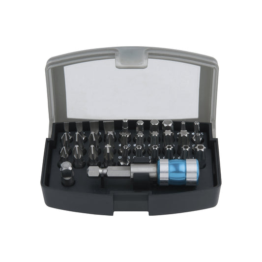 Stainless steel bit set, 1/4'', 32 parts.