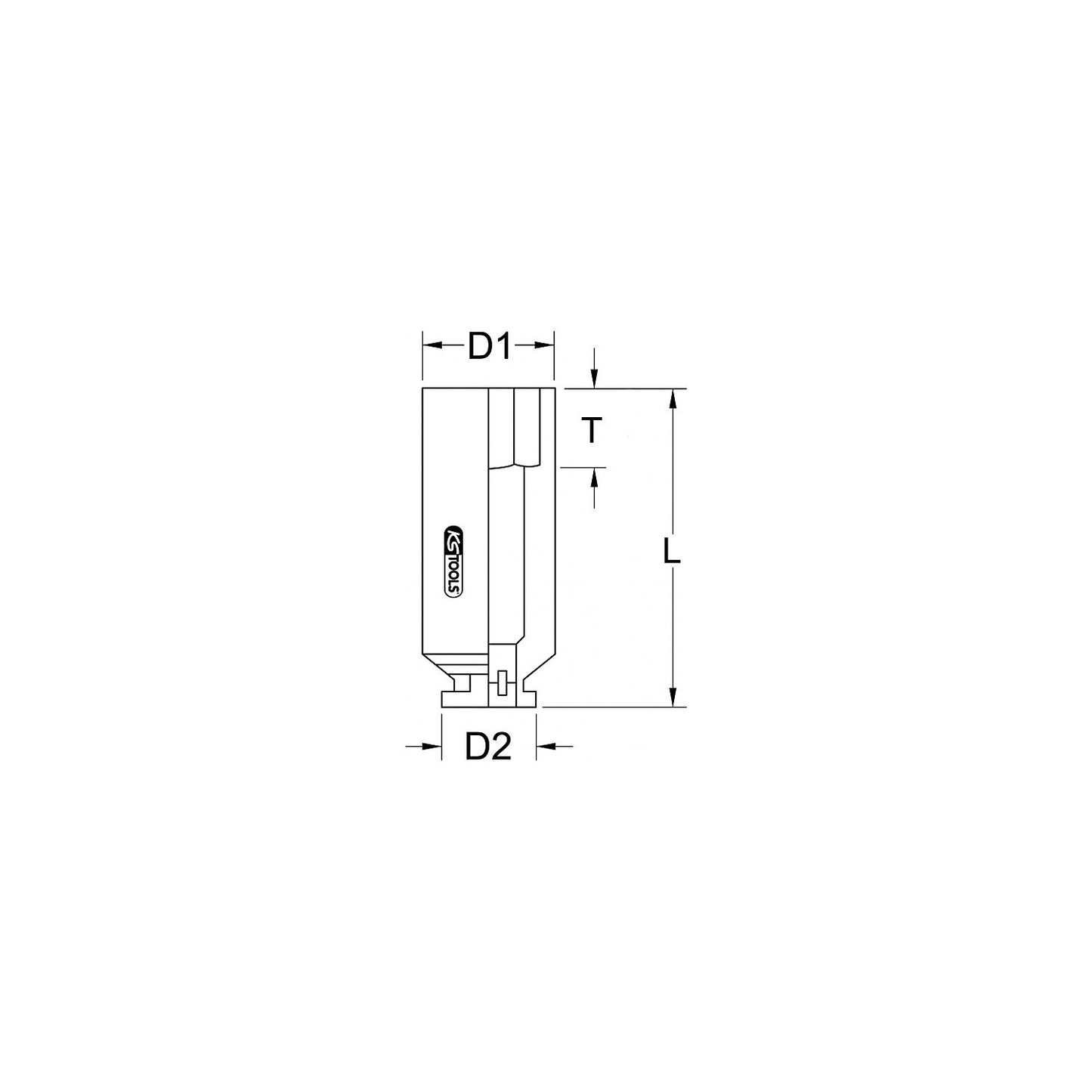 3/4'' hexagonal impact socket, length 270 mm, 32 mm.
