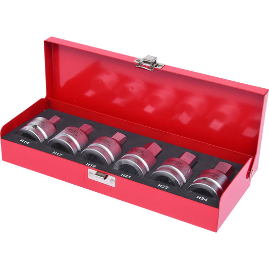 3/4'' impact bit socket set, 6 parts, 14 - 24 mm.