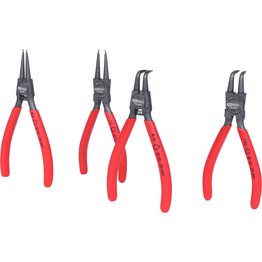 Set of circlip pliers, 90° angle, 4 parts.