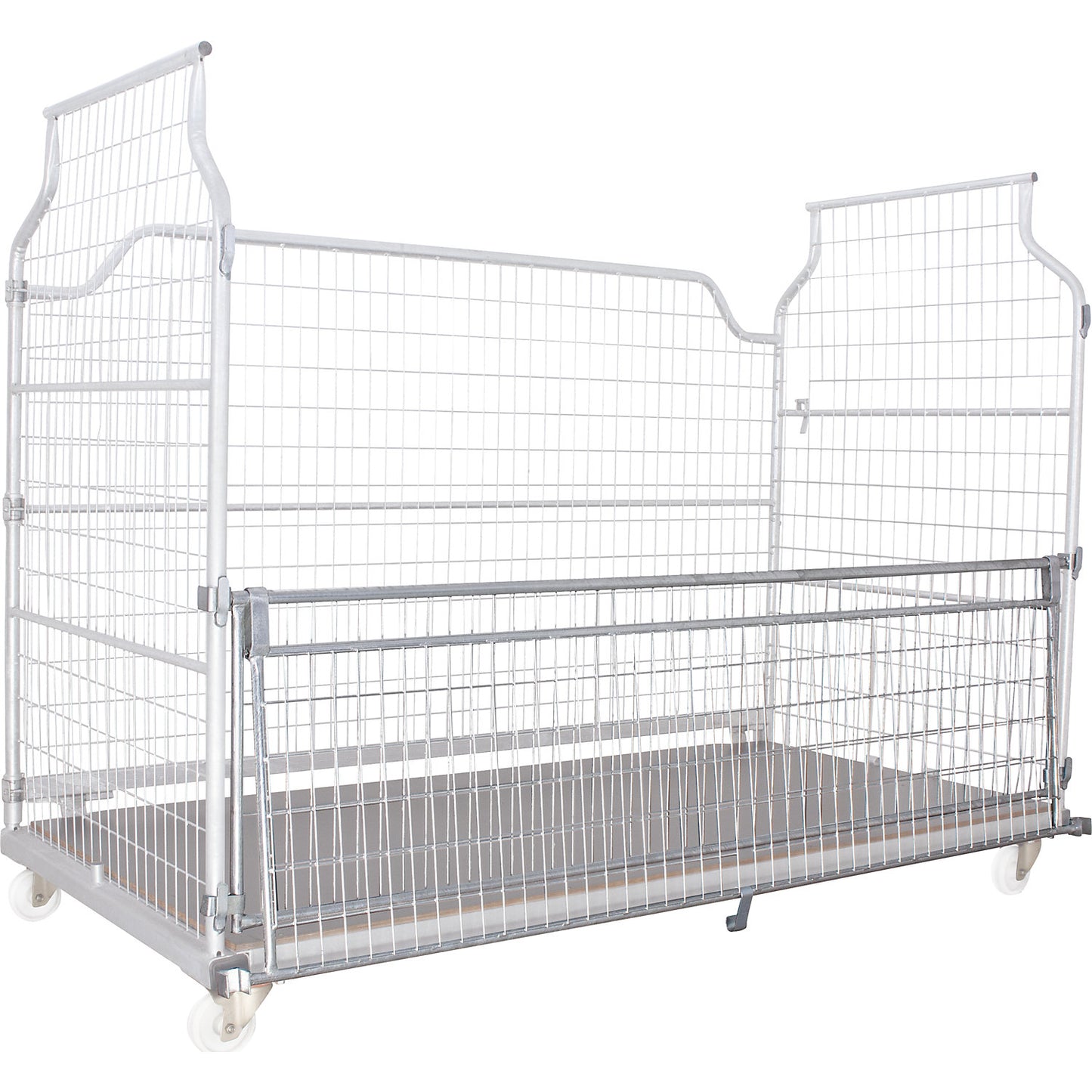 Front door, half drop gate, wire mesh, zinc plated, model 2400.
