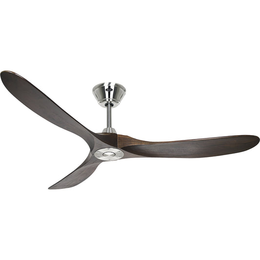 ECO GENUINO ceiling fan, rotor blade Ø 1520 mm, walnut / chrome.