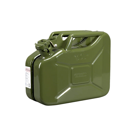 Metal fuel canister, capacity 10 l, pack of 5, olive green.