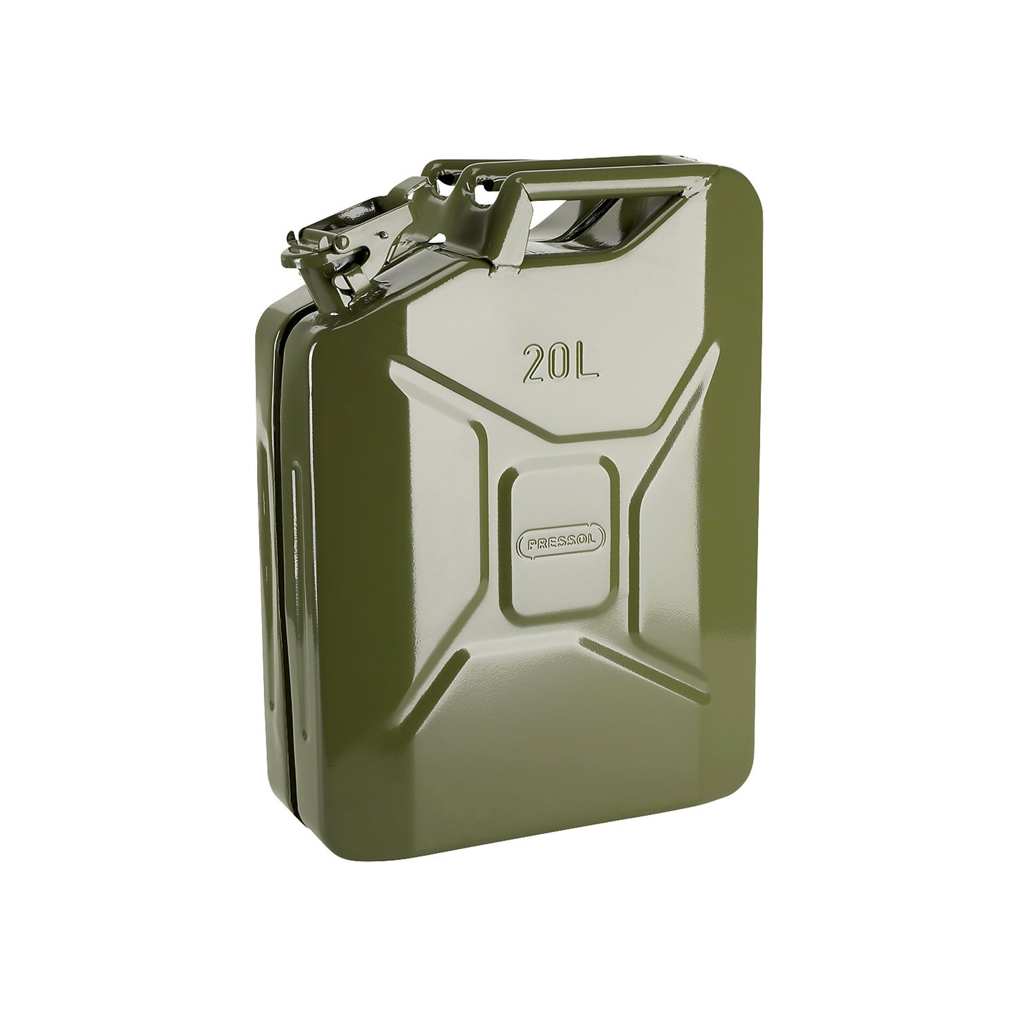 Metal fuel canister, capacity 20 l, pack of 5, olive green.