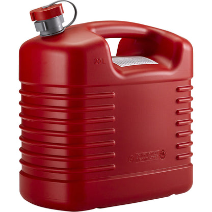 Plastic fuel canister, flexible spout, capacity 20 l, pack of 5, red.