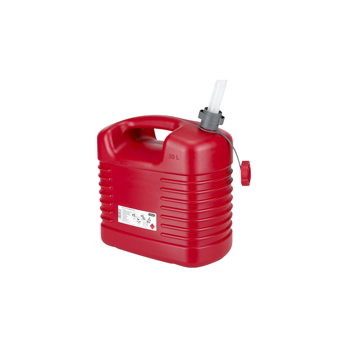 Plastic fuel canister, flexible spout, capacity 20 l, pack of 5, red.