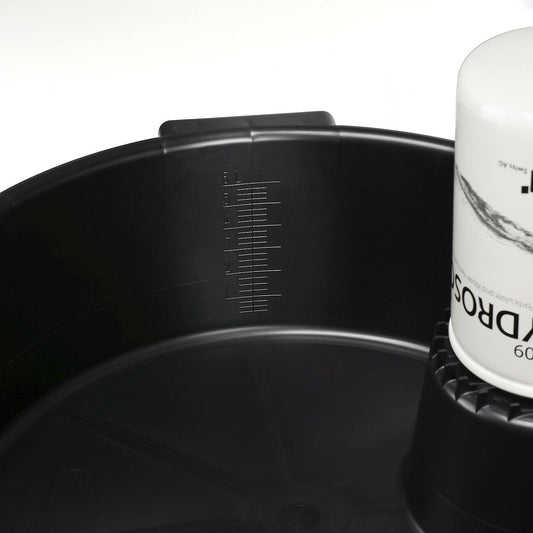 Universal sump, capacity 6 l, PE, pack of 5, scale, carrying handles.