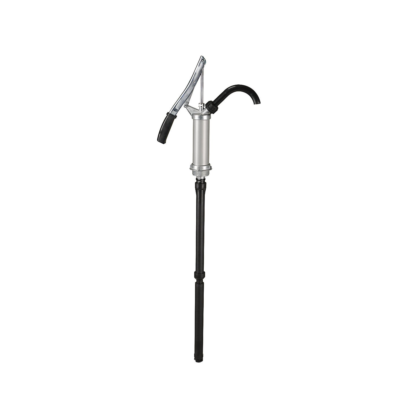 Lever operated cylinder-type manual pump, pump rate 18 l/min, with drainage elbow, for oil, diesel.