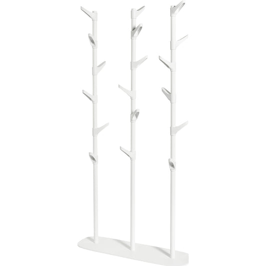 Coat stand, height adjustable, with 18 hooks, HxWxD 1710 x 850 x 250 mm.